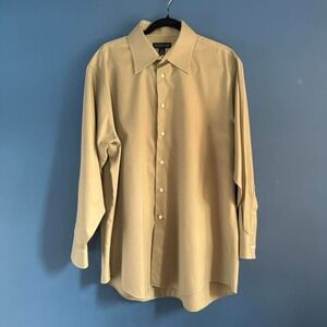 Metropolitan by Lord‎ & Taylor Dress Shirt Men's Size 16 1/2 32/33 Cotton Green
